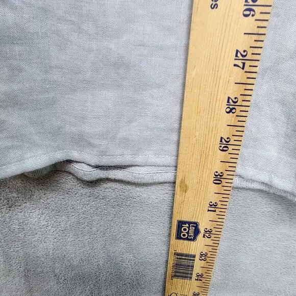 NWT J Jill Love Linen Shirt XL Pintuck Gray Popover Top Lagenlook Cottagecore - Picture 8 of 13